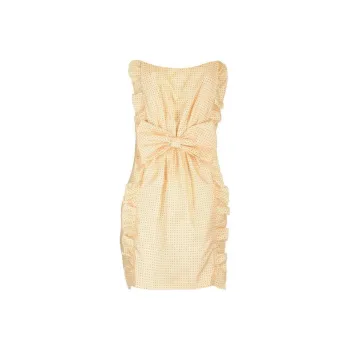 Alessandra Rich Polka-Dot Sleeveless Mini Satin Dress
