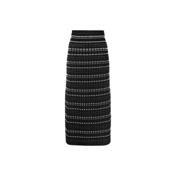 Alexander McQueen High-Waisted Rib-Knit Midi Skirt