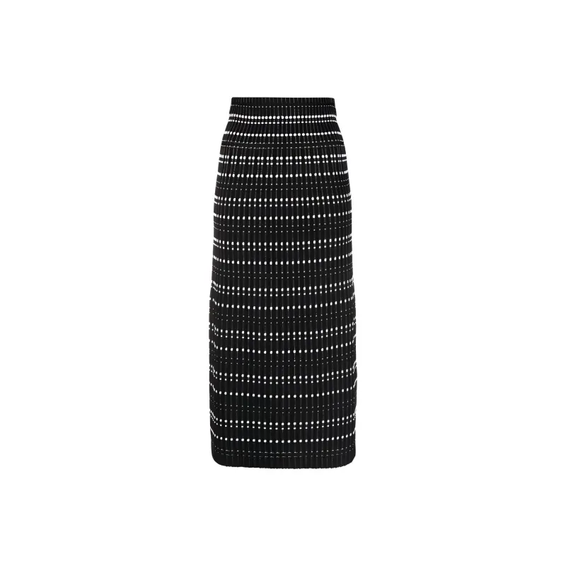 Alexander McQueen High-Waisted Rib-Knit Midi Skirt-0