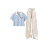 Milk Blue & Milk Trim+White Pants