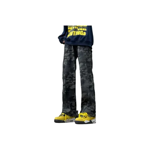 Menglaini Jeans Unisex Camouflage Pants
