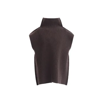 MARNI Ribbed Felted Wool Turtleneck 'Chestnut'