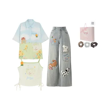 SNBL Casual Suits Women's Shirt+Camisole+Pants