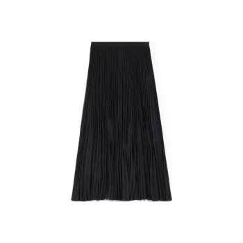 Balenciaga Elastic Skirt In Black Casual Long Skirt Regular Fit Women's Black