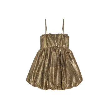 GANNI Pleated Strap Mini Dress