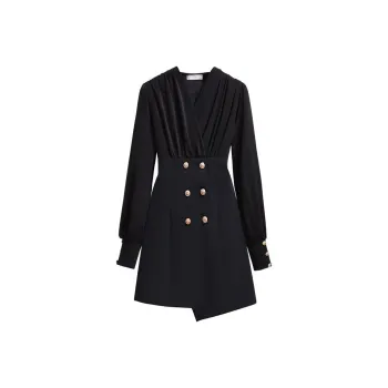 Silky Queen Long Sleeved Dresses Women's Black