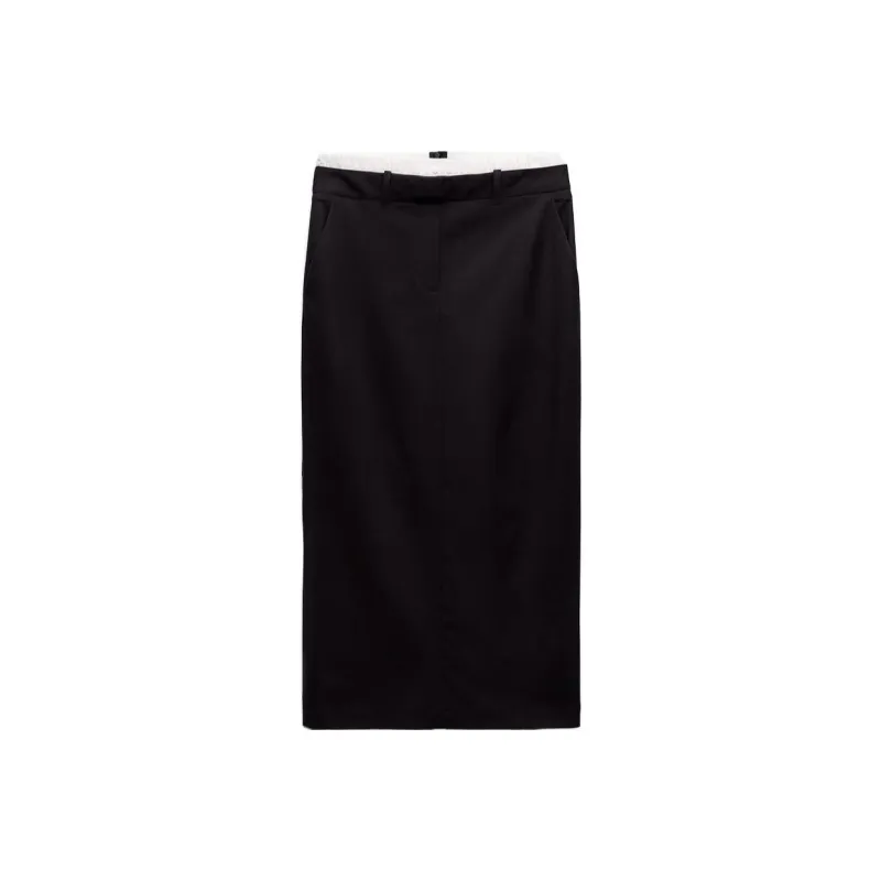 ZARA Casual Long Skirts Women's Black-0