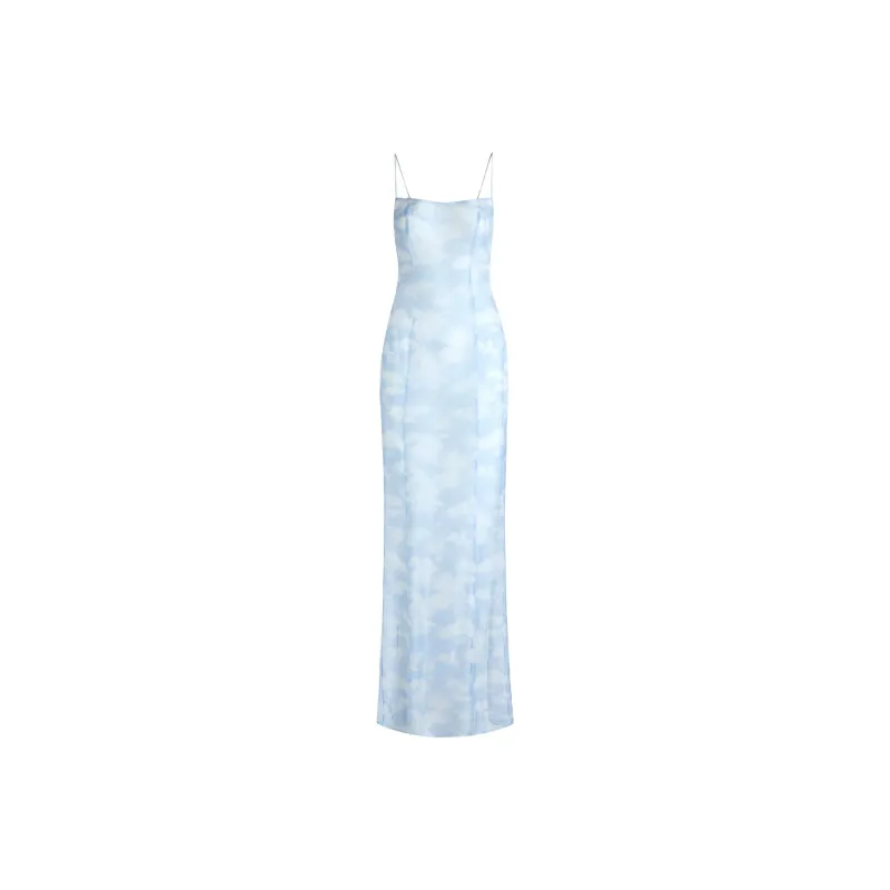 Skims Slip Dresses Women's BLUE QUARTZ CLOUD PRINT/Blue Quartz Cloud Print-0