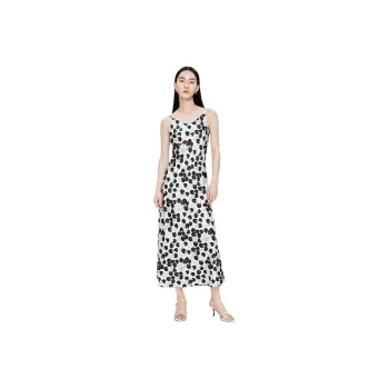 TKY SHOP Slip Dress Women's Black Floral