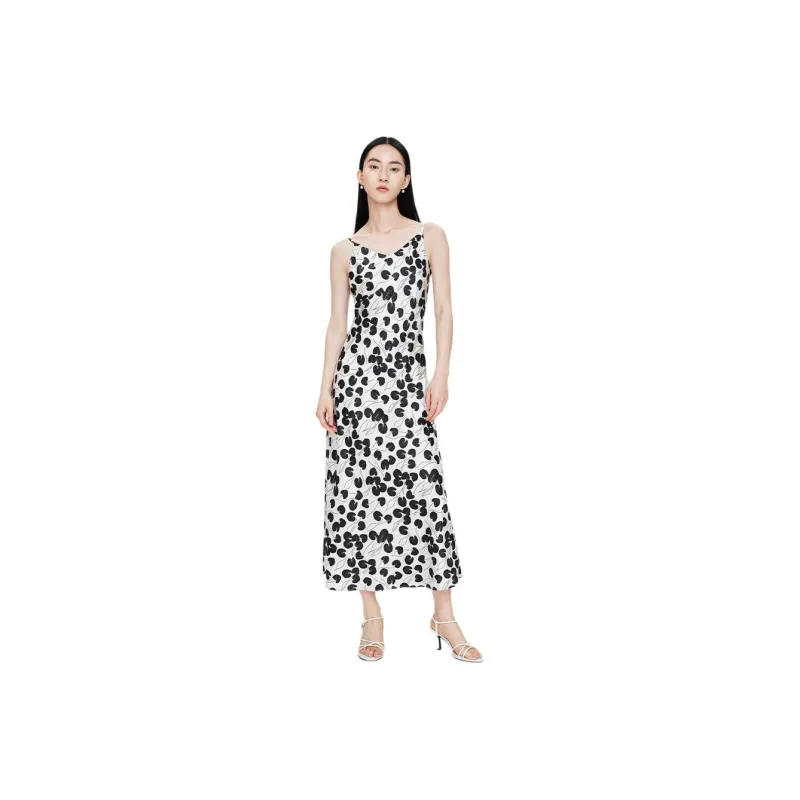 TKY SHOP Slip Dress Women's Black Floral-0