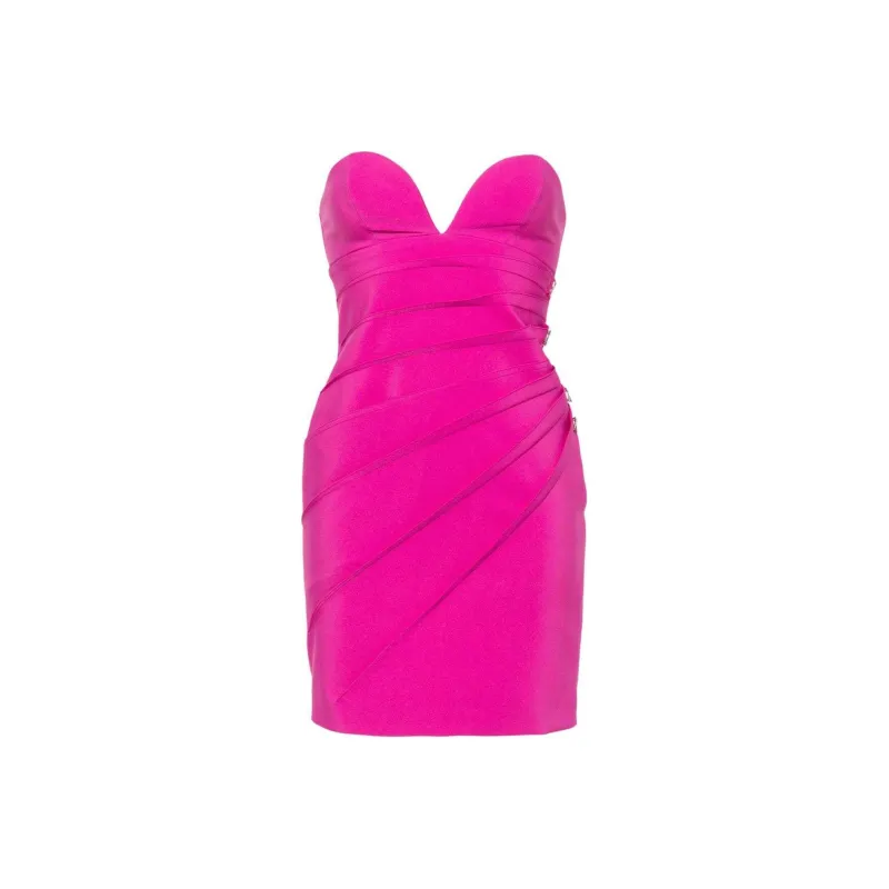 Genny Strapless Pleat detail Minidress-0