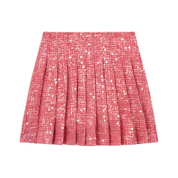 Self-portrait Sequin Embellished Pleated Skirt