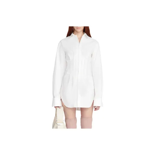 DION LEE SS24 TUXEDO CORSET SHIRT DRESS Long-Sleeved Dresses Women's IVORY/Ivory