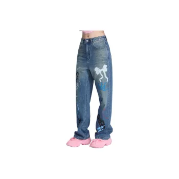 LALABOBO Jeans Women's Medium Blue White