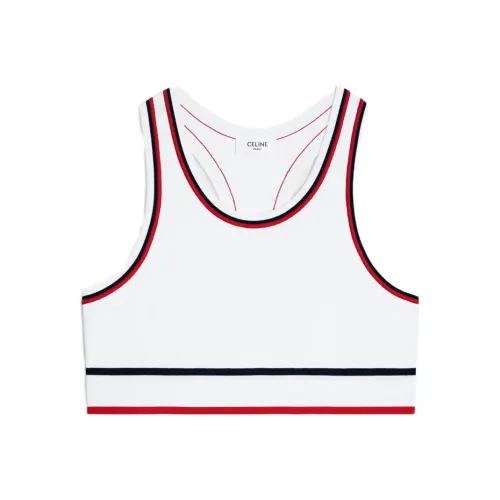 CELINE Sleeveless Sports Shirts Women's White