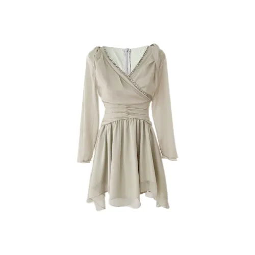 Udon House Long Sleeved Dress Women's Gray Green