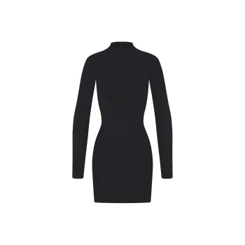 SKIMS SOFT SMOOTHING SEAMLESS TURTLENECK MINI DRESS Long Sleeved Dress Women's ONYX/Onyx