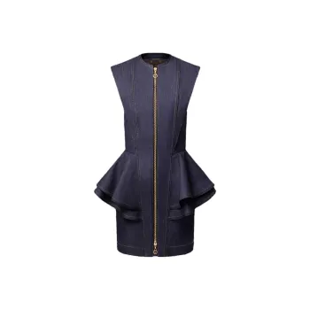 LOUIS VUITTON Denim Flounce Dress