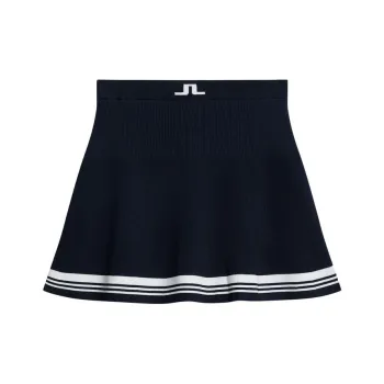 J.Lindeberg Frida Stripe Knitted Skirt Casual Short Skirts Women's Marine Blue