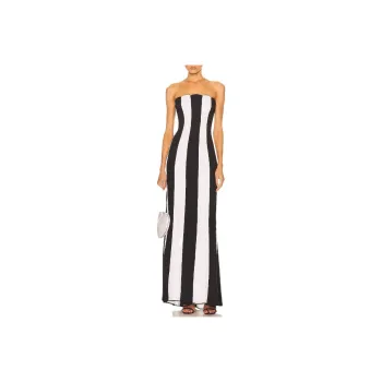 Valentino Sleeveless Dress Women's Black White
