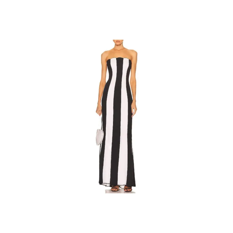 Valentino Sleeveless Dress Women's Black White-0