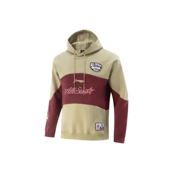 LiNing CBA All Star Collection Basketball Collection Sweatshirt Men's Wicker Khaki/Dark Burgundy