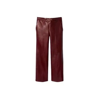 GUCCI Leather Pants Women's Red