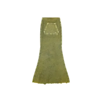 DIESEL Casual Long Skirts Women's Moss Green