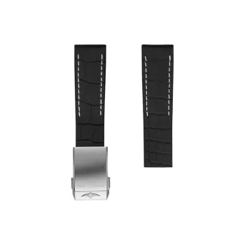 BREITLING All Compatibility Watch Band Crocodile Leather, Rubber Material