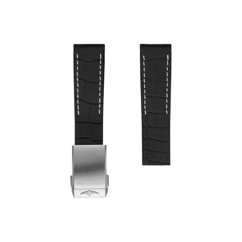 BREITLING All Compatibility Watch Band Crocodile Leather, Rubber Material-0