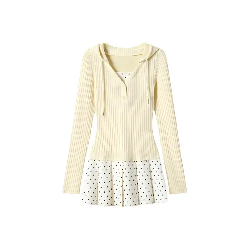DOSOHEB Long Sleeved Dress Women's Yellow