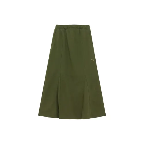 PUMA Casual Long Skirt Women's Green