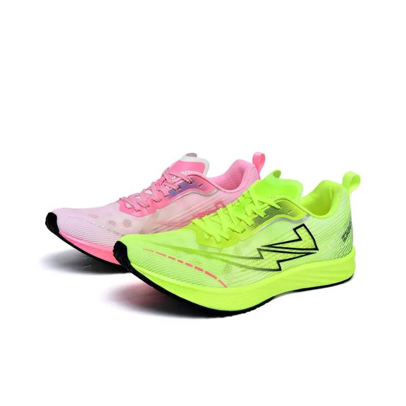 KZANSI Abrasion Resistant Slip Resistant Low Top Running Shoes Men's Green Pink-0