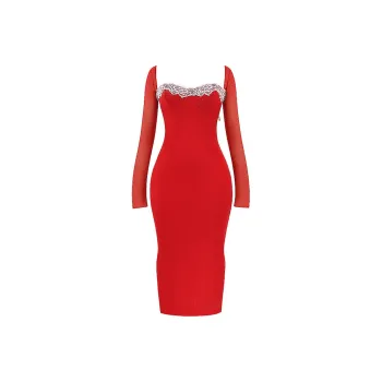 HOUSE OF CB Long Sleeved Dress Women's Red