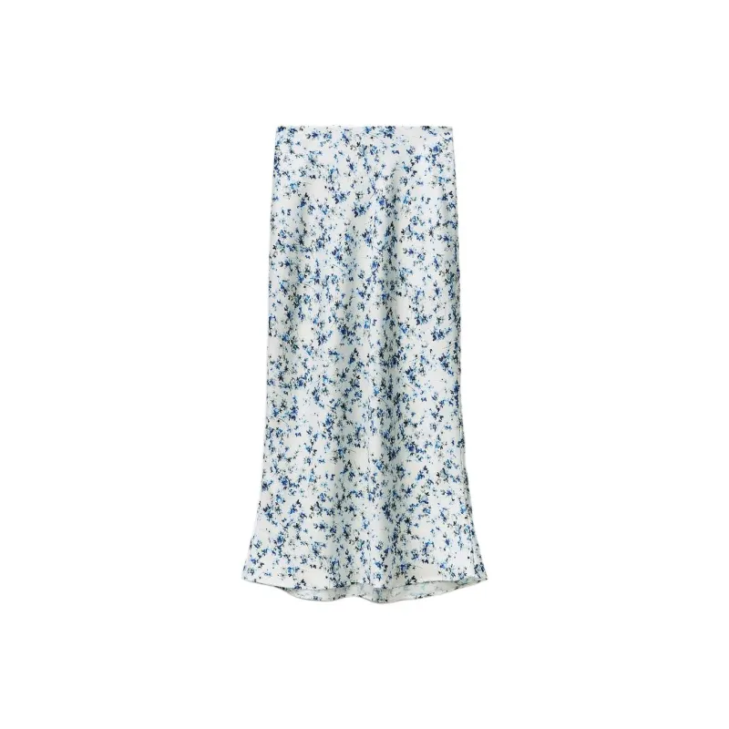 ZARA Casual Long Skirts Women's Blue-0