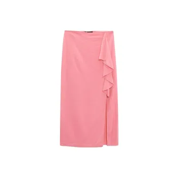 ZARA Casual Long Skirts Women's Zebra Print Pink