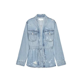 ZARA Trf Denim Jackets Women's Light Blue