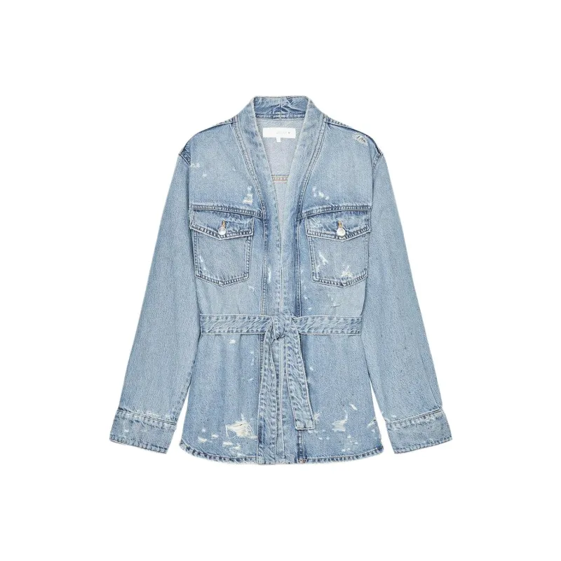 ZARA Trf Denim Jackets Women's Light Blue-0