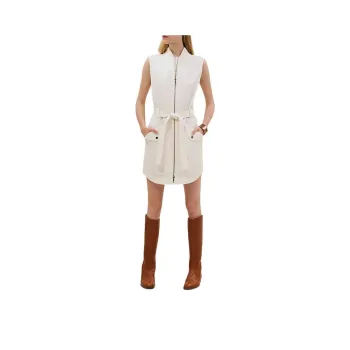 HERMES Sleeveless Dress Women's White