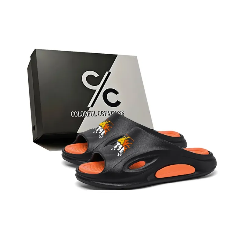 Colorful Creations EVA Cut Out Slip Resistant Abrasion Resistant Odor Resistant Quiet Slide Slippers Unisex-0