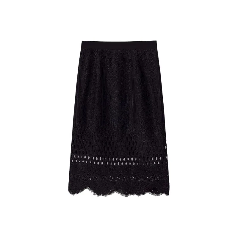 YINER GoodLand Casual Long Skirts Women's Black-0