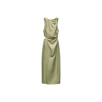 ZARA Sleeveless Dress Women's Khaki