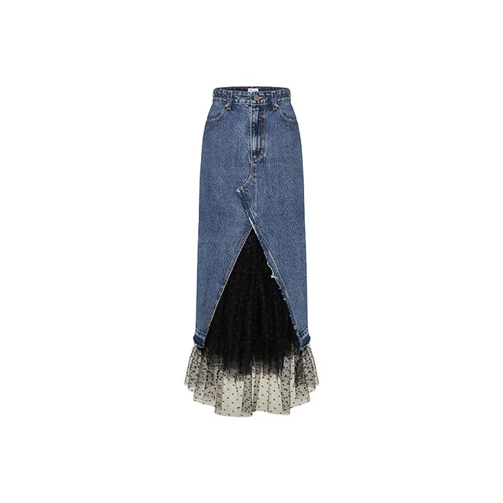 RED VALENTINO Denim Short Skirts Women's Blue-0