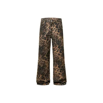 YINLEI Jeans Women's Leopard Print