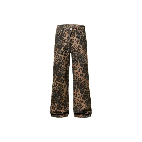 YINLEI Jeans Women's Leopard Print