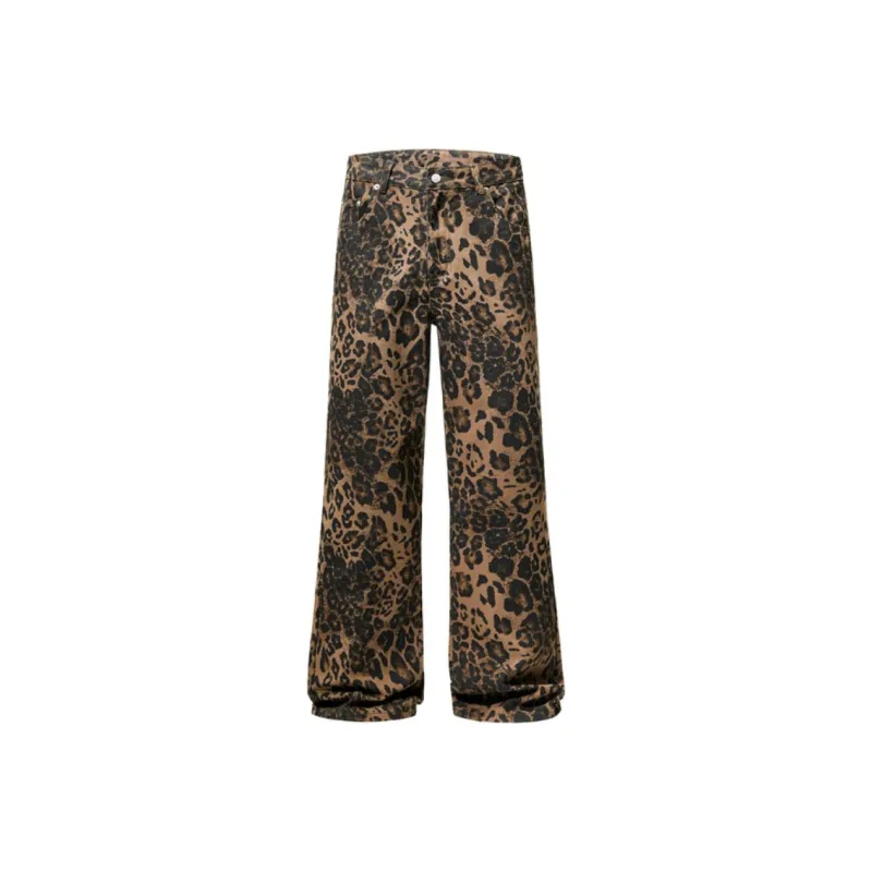 YINLEI Jeans Women's Leopard Print-0