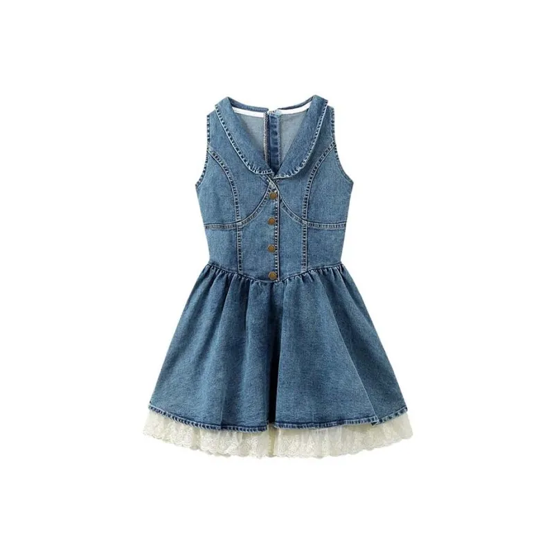 Udon House Sleeveless Dress Women's Dark Blue-0