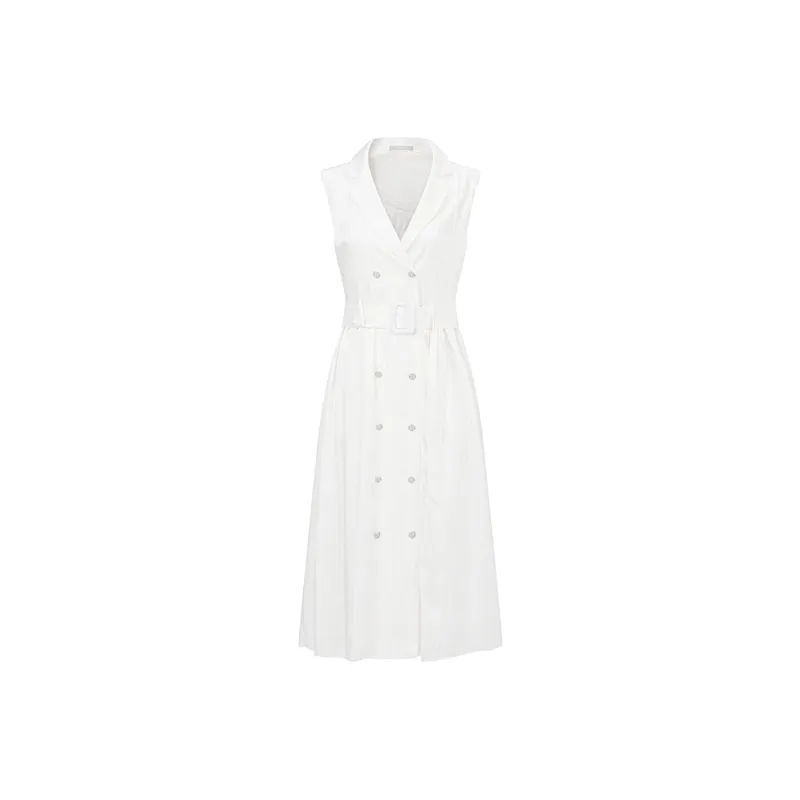 RARE Sleeveless Dress Women's White-0