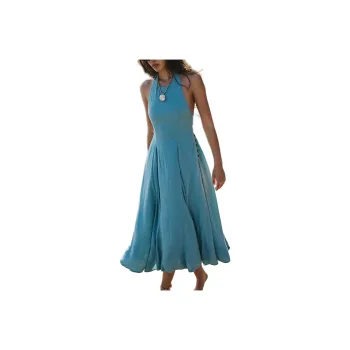 FREE PEOPLE All In Love Midi Sleeveless Dress Women's Nile Blue