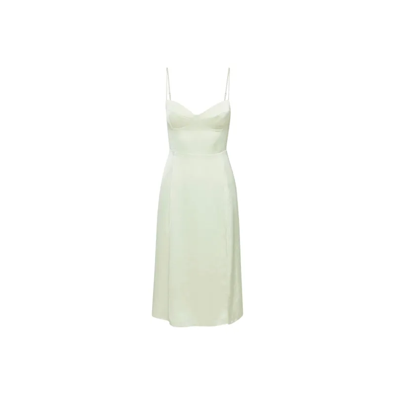 ARITZIA Wilfred Glaze Satin Dress Slip Dresses Women's Rainwash Green/Light Green-0